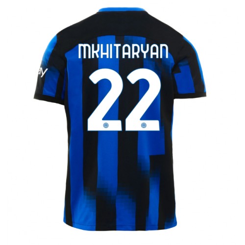 Fotbalové Dres Inter Milan Henrikh Mkhitaryan #22 Domácí 2023-24 Krátký Rukáv